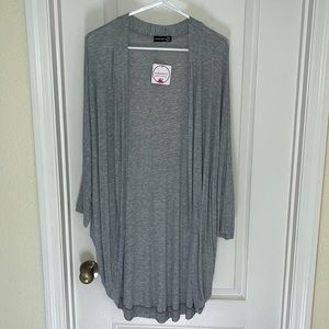 New Popular 21 Large gray ribbed cocoon cardigan NWT